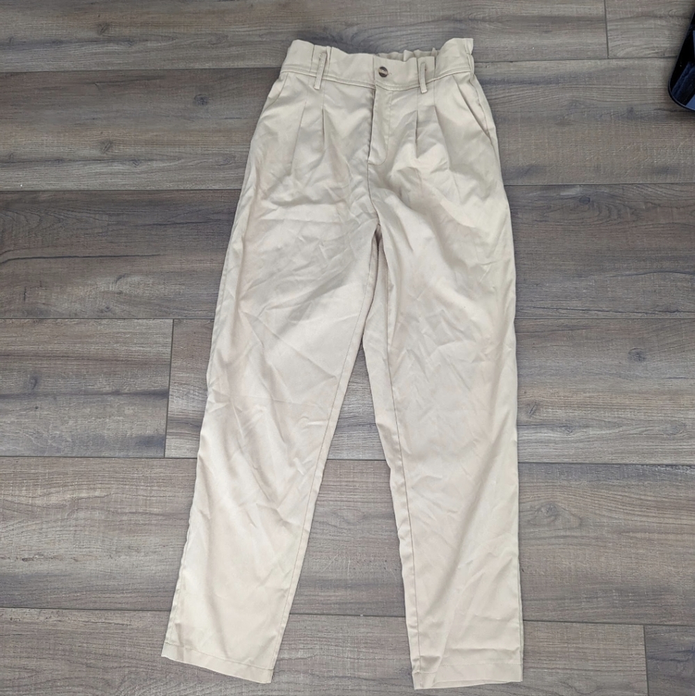 Khaki Paper Bag Pants Sz S